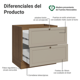 Bajo Mesada 80 x 60 cm 2 Cajones (Sin Mesada) Marrón/Crema Vik Madesa