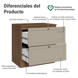 Bajo Mesada 80 x 60 cm 2 Cajones (Con Mesada) Marrón/Crema Vik Madesa