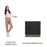 Bajo Mesada Cocina 80 x 60 cm 2 Cajones (Con Mesada) Marrón/Negro Agata Madesa