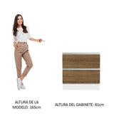 Bajo Mesada de Cocina 80 x 60 cm 2 Cajones (Sin Mesada) Blanco/Marrón Glamy Madesa