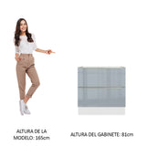 Bajo Mesada 80 cm x 60 cm, 2 Cajones Lux Blanco/Gris