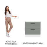 Bajo Mesada Cocina 80 x 60 cm 2 Cajones (Sin Mesada) Blanco/Gris Agata Madesa