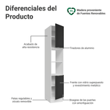 Despensero 40cm 2 Puertas e 2 Nichos Blanco/Negro Lux Madesa