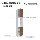 Despensero 40 x 60 cm 2 Purtas e 2 Nichos Blanco/Marrón Stella Madesa