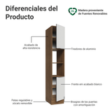 Despensero 40cm 2 Puertas e 2 Nichos Marrón/Blanco Aterciopelado Lux Madesa