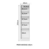Despensero 60 cm Sin cajones 3 Puertas Lux Blanco/Negro