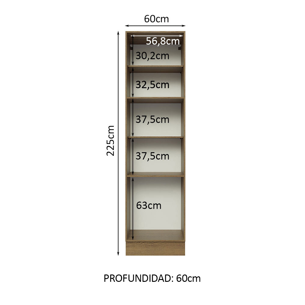 Despensero Madesa Glamy 60 x 60 cm 3 Puertas Marrón/Negro