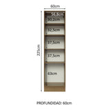 Despensero 60 cm Sin cajones 3 Puertas Lux Marrón/Negro