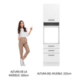 Mueble de Cocina para Horno 60 x 60 cm 1 Puerta 3 Cajones Blanco Agata Madesa