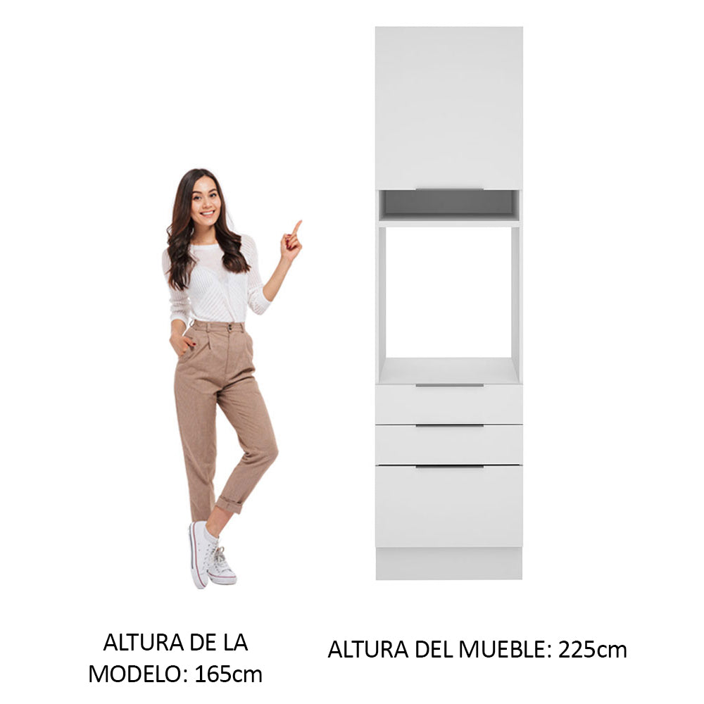 Mueble de Cocina para Horno 60 x 60 cm 1 Puerta 3 Cajones Blanco Stella Madesa