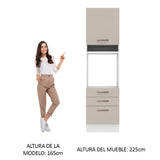 Mueble de Cocina para Horno 60 x 60 cm 1 Puerta 3 Cajones Blanco/Crema Agata Madesa