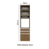Mueble de cocina para Horno/Microondas Madesa Glamy 60 x 60 cm 1 Puerta 3 Cajones Marrón