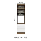 Mueble de cocina para Horno/Microondas 60 x 60 cm 1 Puerta y 3 Cajones Marrón/Blanco Glamy Madesa