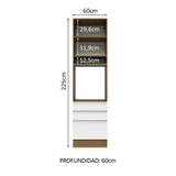 Mueble de cocina para Horno/Microondas Madesa Glamy 60 x 60 cm 1 Puerta 3 Cajones Marrón/Blanco