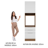Mueble de Cocina para Horno 60 x 60 cm 1 Puerta 3 Cajones Marrón/Blanco Stella Madesa