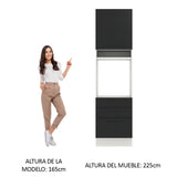 Mueble de Cocina para Horno 60 x 60 cm 1 Puerta 3 Cajones Blanco/Negro Agata Madesa