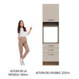 Mueble de Cocina para Horno 60 x 60 cm 1 Puerta 3 Cajones Marrón/Crema Agata Madesa