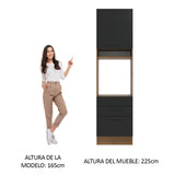 Mueble de Cocina para Horno 60 x 60 cm 1 Puerta 3 Cajones Marrón/Negro Agata Madesa