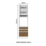 Mueble de cocina para Horno/Microondas Madesa Glamy 60 x 60 cm 1 Puerta 3 Cajones Blanco/Marrón
