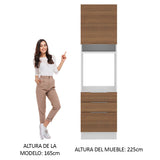 Mueble de Cocina para Horno 60 x 60 cm 1 Puerta 3 Cajones Blanco/Marrón Stella Madesa