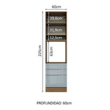 Mueble de cocina para Horno
60 cm 3 Cajones 1 Puerta Lux Marrón/Gris