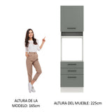 Mueble de Cocina para Horno 60 x 60 cm 1 Puerta 3 Cajones Blanco/Gris Agata Madesa