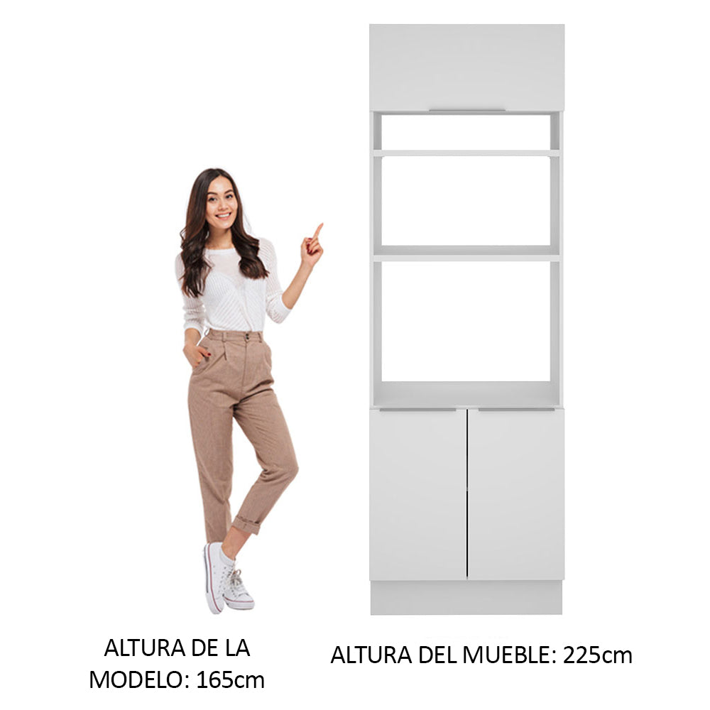 Mueble de Cocina para Horno 70 x 60 cm 3 Puertas Blanco Stella Madesa