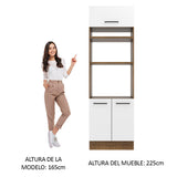 Mueble de Cocina para Horno 70 x 60 cm 3 Puertas Marrón/Blanco Agata Madesa