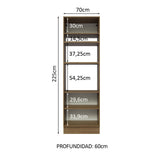 Mueble de cocina para Horno/Microondas Madesa Glamy 70 x 60 cm 3 Puertas Marrón/Negro