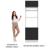 Mueble de Cocina para Horno 70 x 60 cm 3 Puertas Blanco/Negro Agata Madesa