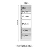 Mueble de cocina para Horno/ Microondas 70 cm Sin cajones 3 Puertas Lux Blanco/Negro