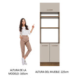 Mueble de Cocina para Horno 70 x 60 cm 3 Puertas Marrón/Crema Agata Madesa