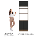 Mueble de Cocina para Horno 70 x 60 cm 3 Puertas Marrón/Negro Agata Madesa