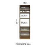 Mueble de cocina para Horno/ Microondas 70 cm Sin cajones 3 Puertas Lux Marrón/Negro