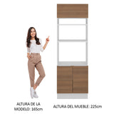 Mueble de Cocina para Horno 70 x 60 cm 3 Puertas Blanco/Marrón Stella Madesa