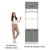 Mueble de Cocina para Horno 70 x 60 cm 3 Puertas Blanco/Gris Agata Madesa