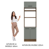 Mueble de Cocina para Horno 70 x 60 cm 3 Puertas Marrón/Gris Agata Madesa