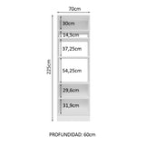 Mueble de cocina para Horno/ Microondas 70 cm Sin cajones 3 Puertas Lux Blanco/Blanco