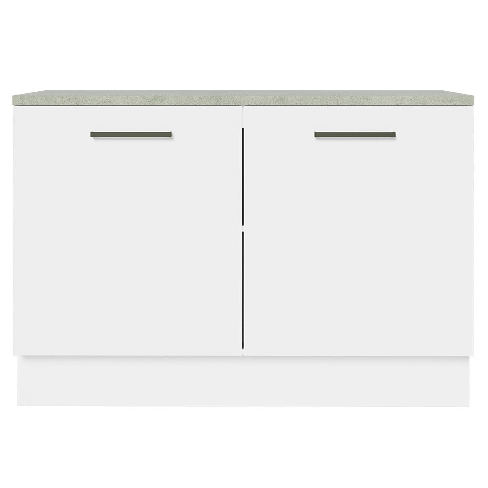 Bajo Mesada para Bacha 120 cm 2 Puertas (con Tapa) Blanco Agata