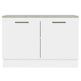 Bajo Mesada para Bacha 120 cm 2 Puertas (con Tapa) Blanco Agata