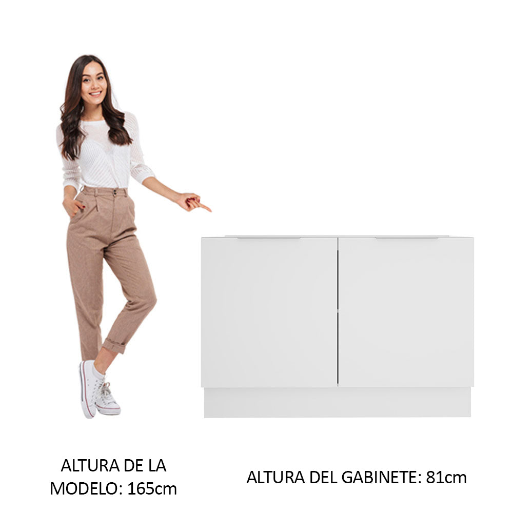 Bajo Mesada 120 cm Sin cajones 2 Puertas Stella Blanco