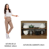 Bajo Mesada Cocina 120 cm 2 Puertas (Con Mesada) Marrón/Blanco Agata Madesa