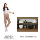 Bajo Mesada Cocina 120 cm 2 Puertas (Con Mesada) Marrón/Negro Agata Madesa