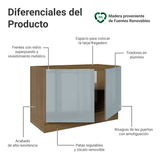 Bajo Mesada para Bacha 120 cm 2 Puetas (Sin Mesada y Bacha) Marrón/Gris Lux Madesa
