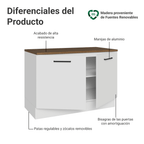 Bajo Mesada 120 cm 2 Puertas Blanco/Marrón Agata Madesa