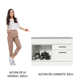 Bajo Mesada Cocina 120 cm 1 Puerta y 2 Cajones (Con Mesada) Blanco Agata Madesa