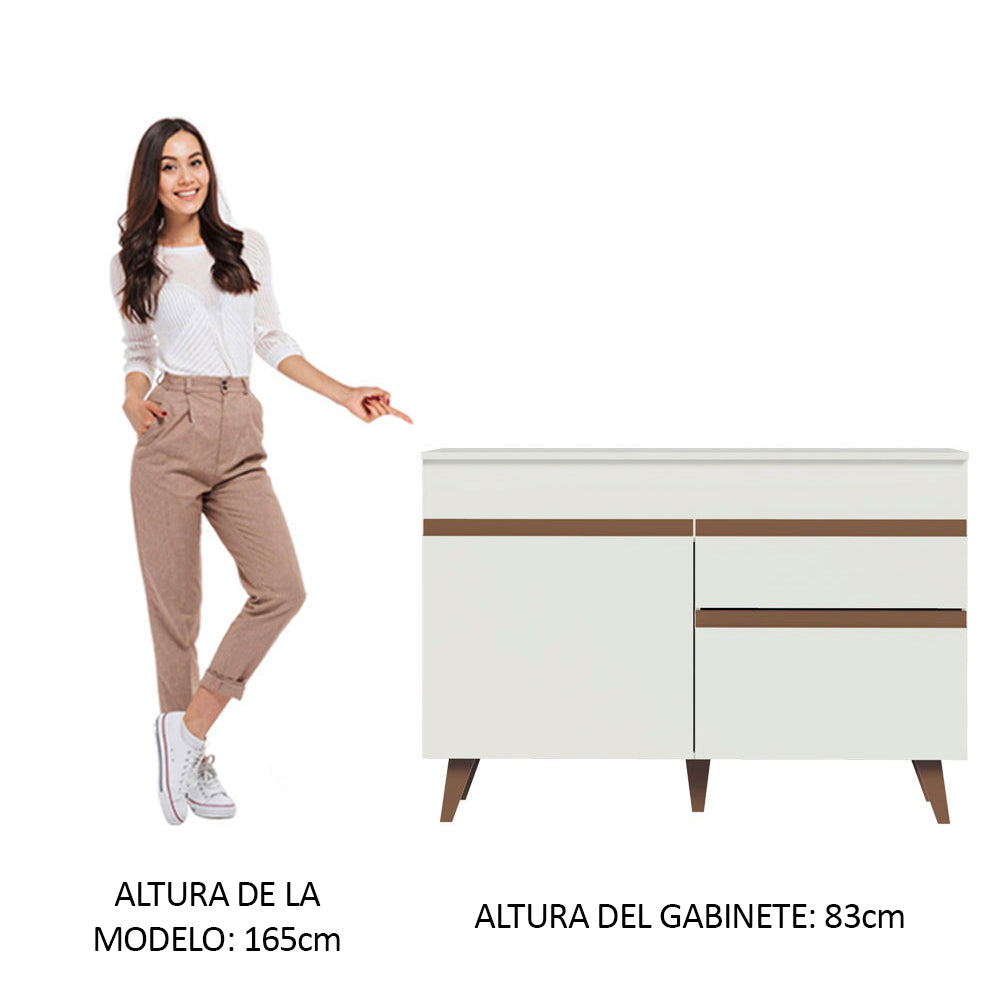 Bajo Mesada 120 cm 2 Puertas 1 Cajón con Patas Blanco Reims Madesa
