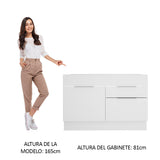 Bajo Mesada para Bacha 120 cm 1 Puerta e 2 Cajones (Sin Mesada y Bacha) Blanco Stella Madesa