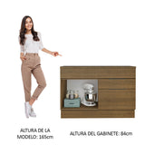 Bajo Mesada Cocina 120 cm 1 Puertas e 2 Cajones (Con Mesada) Marrón Stella Madesa