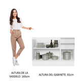 Bajo Mesada para Bacha 100% MDF 120 cm 3 Puertas e 2 Cajones Frentes Blanco Brillante Acordes Madesa